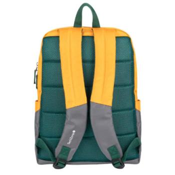 Rainbow Mochila Amarilla y funcional con diseño vibrante compartimientos acolchados para laptop y tablet