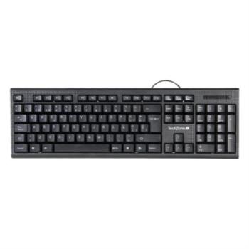 Teclado Alámbrico TechZone USB Tecnología Plug-Play Color Negro 1 Año Garantía