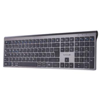Teclado TechZone Hefestos Recargable Multipunto Bluetooth 10m de Alcance Color Plata