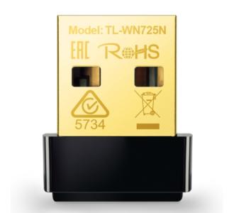 Adaptador Wi-Fi USB TP-Link TL-WN725N Nano N150 150Mbps 2.4GHz USB 2.0
