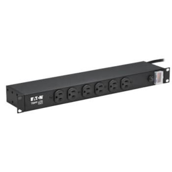 Barra de contactos TrippLite series para instalación en rack 1U 120V 15A 5-15P 12 tomacorrientes 6 adelante 6 atrás