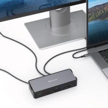 Docking Verbatim Carcasa SSD USB-C Pro 15 en 1 Suministro Eléctrico 80W Color Negro