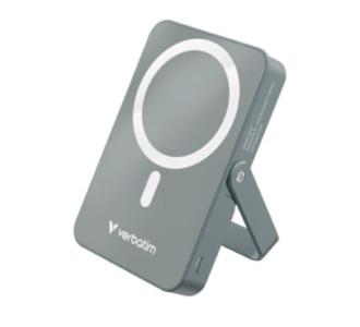 Cargador Verbatim Charge and Go Power Bank Carga Inalámbrica 10000mAh Magnetica Color Gris