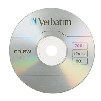 DISCO COMPACTO VERBATIM RW 80MIN 700MB 12X SPNDL C/25