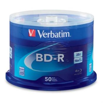 Disco Compacto Verbatim Blu Ray BD-R 25GB 16X Torre C/50