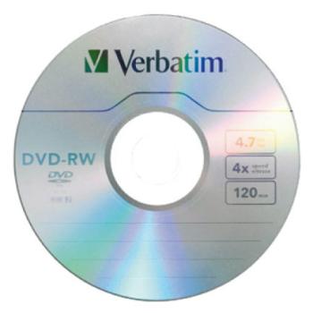 DVD-RW VERBATIM 4.7GB 4X 120 minutos W/Tray Spindle C/30
