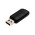 Memoria USB Verbatim PinStripe de 64GB Color Negro