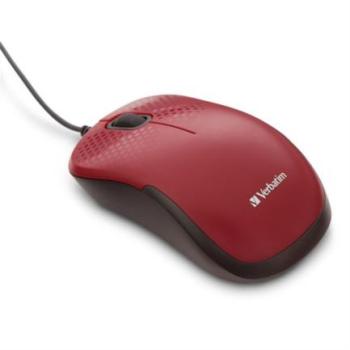 Mouse Verbatim Silent Corded Óptico Color Rojo