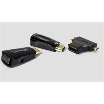 Convertidor Vorago ADP-208 HDMI a VGA con Mini y Micro a HDMI Color Negro