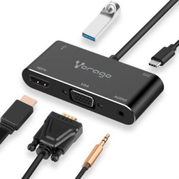 Adaptador Vorago ADP-350 5 en 1 USB Tipo C a HDMI/VGA/USB