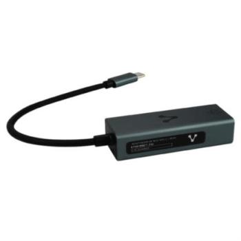 Adaptador Vorago ADP-210 Tipo C a Ethernet RJ45 1GBPS 200mm Color Negro