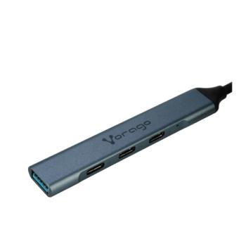 CONCENTRADOR HUB VORAGO HU-205 SLIM 3 TIPO C + 1 USB 3.0 ADAPTADOR C Y USB