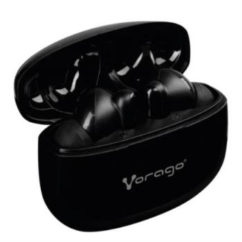 Audífono Vorago ESB-202 Bluetooth 5.3 Manos Libres 4.5 Horas Control Táctil Negro