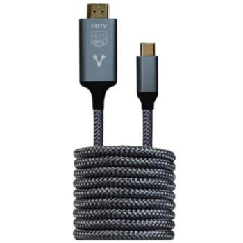 Cable Convertidor Vorago CAB-310 Tipo C a HDMI 4k 1.8m Cobre/Aluminio Color Negro