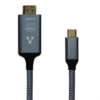 Cable Convertidor Vorago CAB-310 Tipo C a HDMI 4k 1.8m Cobre/Aluminio Color Negro