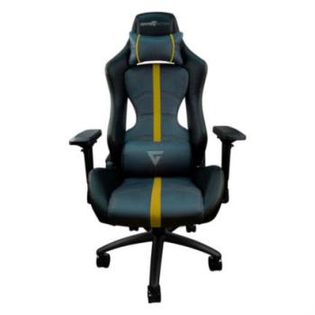 Silla Game Factor CGC650 Tapizado Automotriz Reclinable Descansa Brazos 4D Altura Ajustable Frenos Color Negro-Amarillo