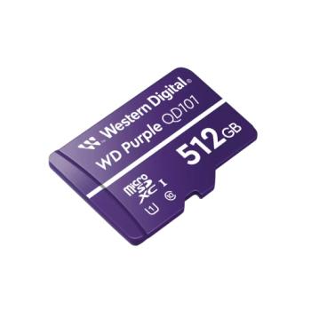 Memoria Micro SD Western Digital Purple WDD512G1P0C512 GB Micro SC QD101- 1UHS Clase 10 para videovigilancia.