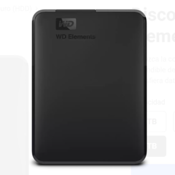 Disco Duro Externo Western Digital 6TB Portatil Elements USB 3.2 Gen 1 Color Negro