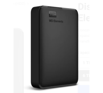 Disco Duro Externo Western Digital 6TB Portatil Elements USB 3.2 Gen 1 Color Negro