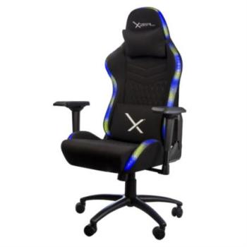 Silla Gamer Xzeal XZ15 RGB Tela Foam Reclinable 180° Base metal Piston clase 4 150Kgs Brazos4D Negro