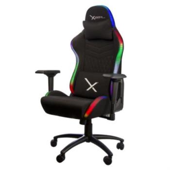 Silla Gamer Xzeal XZ15 RGB Tela Foam Reclinable 180° Base metal Piston clase 4 150Kgs Brazos4D Negro