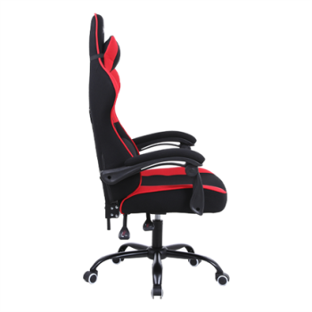 Silla Gamer Xzeal XZ20 Tela Foam Reclinable 140° Base Metal Piston Clase 3 115Kgs Brazos Fijos Negro-Rojo
