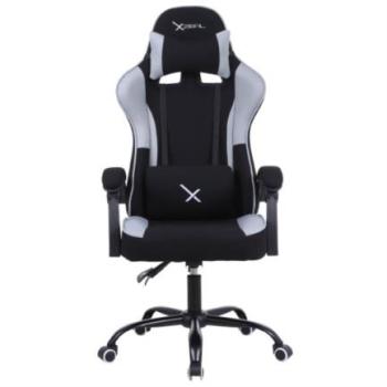 Silla Gamer Xzeal XZ20 Tela Foam Reclinable 140° Base de Metal Piston Clase 3 115Kgs Brazos Fijos Negro-Gris