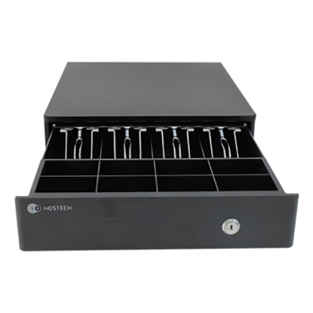 Cajón De Dinero Hostech HT-300 4 Billetes 8 Monedas Cable RJ11 Metalico con microswitch Negro