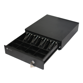 Cajon De Dinero Hostech HT-300 4 Billetes 8 Monedas Cable RJ11 Metalico con microswitch Negro