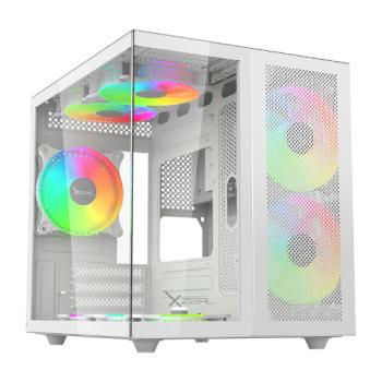 Gabinete Xzeal Cubo M-ATX/ITX Blanco 3 Ventiladores ARGB