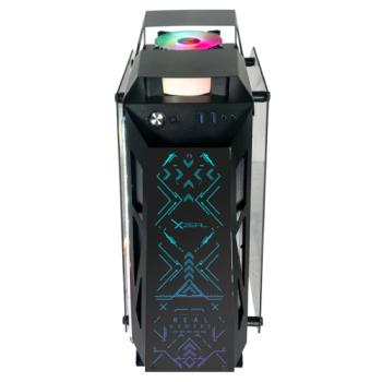 Gabinete Gamer Micro Tower Xzeal IR02 M-ATX Panel Izq -Der Vidrio Metal USB1.0/USD3.0 /3.5mm 4ARGB Fans 1HUB Negro RGB