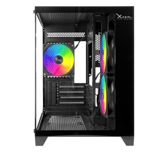 Gabinete Xzeal Panzer II Cubo M-ATX/ITX 2xUSB1.0 + 1x USB3.0 + 3.5 mm + 3 Fans ARGB Negro
