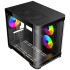 Gabinete Curvo Xzeal M-ATX/ITX 2x USB 2.0 + 1x USB 3.0 + 3.5 mm + 3 Ventiladores RGB Negro