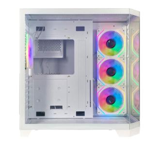 Gabinete Gamer Xzeal Mid Tower XZ150 ATX Panel Vidrio + Metal 2xUSB1.0 + 1xUSD3.0 + 1x3.5mm + 4 ARGB Ventiladores Blanco