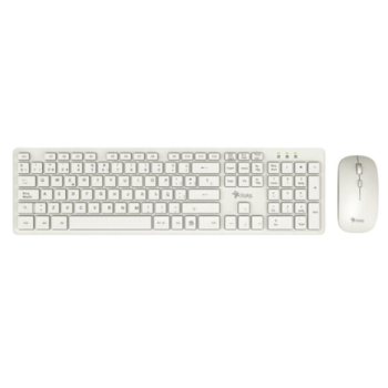 Kit Inalambrico 2 en 1 Stylos Teclado 100% Membrana 105 teclas   Mouse 1600 Dpi 2 Botones Blanco