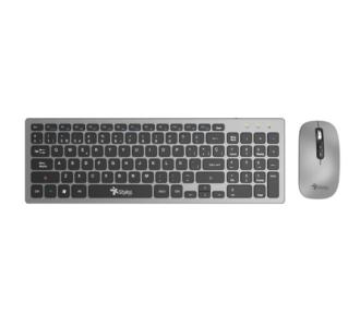 Kit Teclado y Mouse Inalámbrico Stylos Recargable 2 en 1 Gris Teclado 96% Membrana 96 Teclas Conexión USB