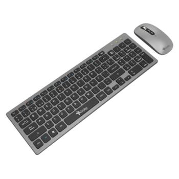 Kit Teclado y Mouse Inalámbrico Stylos Recargable 2 en 1 Gris Teclado 96% Membrana 96 Teclas Conexión USB