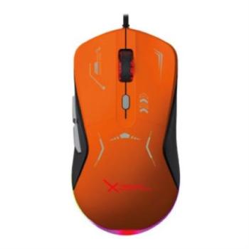 Mouse Gamer XZ-401 RGB 7200 Dpi 6 botones Conexion USB 1.5m Gris-Naranja