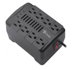 Regulador de Voltaje Stylos RE650 1200VA 650W 8 contactos NEMA negro