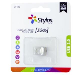 Memoria USB Stylos ST125 32GB Conexion Tipo A 2.0 Mini Metalica Plata