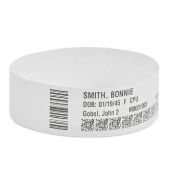 Brazalete Zebra Sintetico de 1 x 6 Inch DT Z-Band Ultra Soft adhesiva Permanente Cartucho con 300 brazaleres / Caja / 6 cartuchos