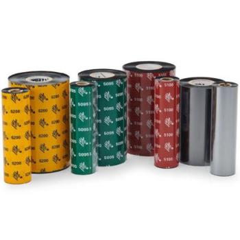 Cinta de resina ZEBRA 110 mm x 450 m (433 pulgadas x 1476 pies) 6200Resina nucleo de 25 mm (1 pulg) 6/caja