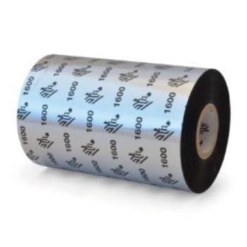 Cinta de cera ZEBRA 110 mm x 450 m (433 pulgadas x 1476 pies) 1600Economico nucleo de 25 mm (1 pulg) 18/caja