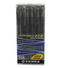 Bolígrafo Zebra J Roller RX Punto Mediano 0.7mm Tinta Gel Color Negro C/12 Pzas