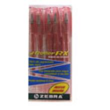 Bolígrafo Zebra J Roller RX Punto Mediano 0.7mm Tinta Gel Color Rojo C/12 Pzas