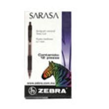 Bolígrafo Zebra Sarasa Retráctil Punto Mediano 0.7m Tinta Gel Color Negro C/12 Pzas
