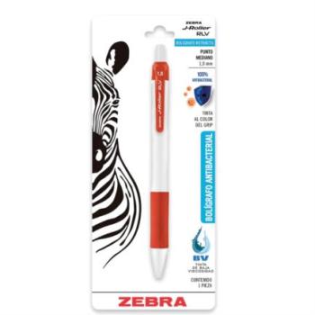 Bolígrafo Zebra Antimicrobial Retráctil J-Roller RLV Rojo