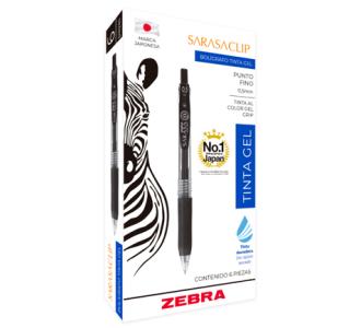 Bolígrafo Zebra Sarasa Retráctil Punto Fino 0.5mm Tinta Gel Color Rojo C/6 Pzas