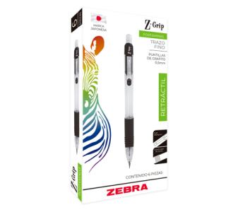 Lapicero Zebra Grip Azul 0.5mm Caja C/6 Pzas