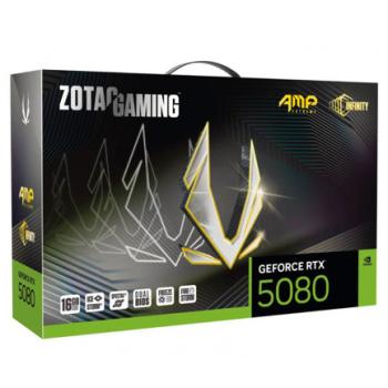 Tarjeta de Video Zotac AMP Extreme INFINITY GeForce RTX5080 16GB Triple Fan RGB GDDR7 256-bit PCIe 5.0 x16 3xDP 1xHDMI